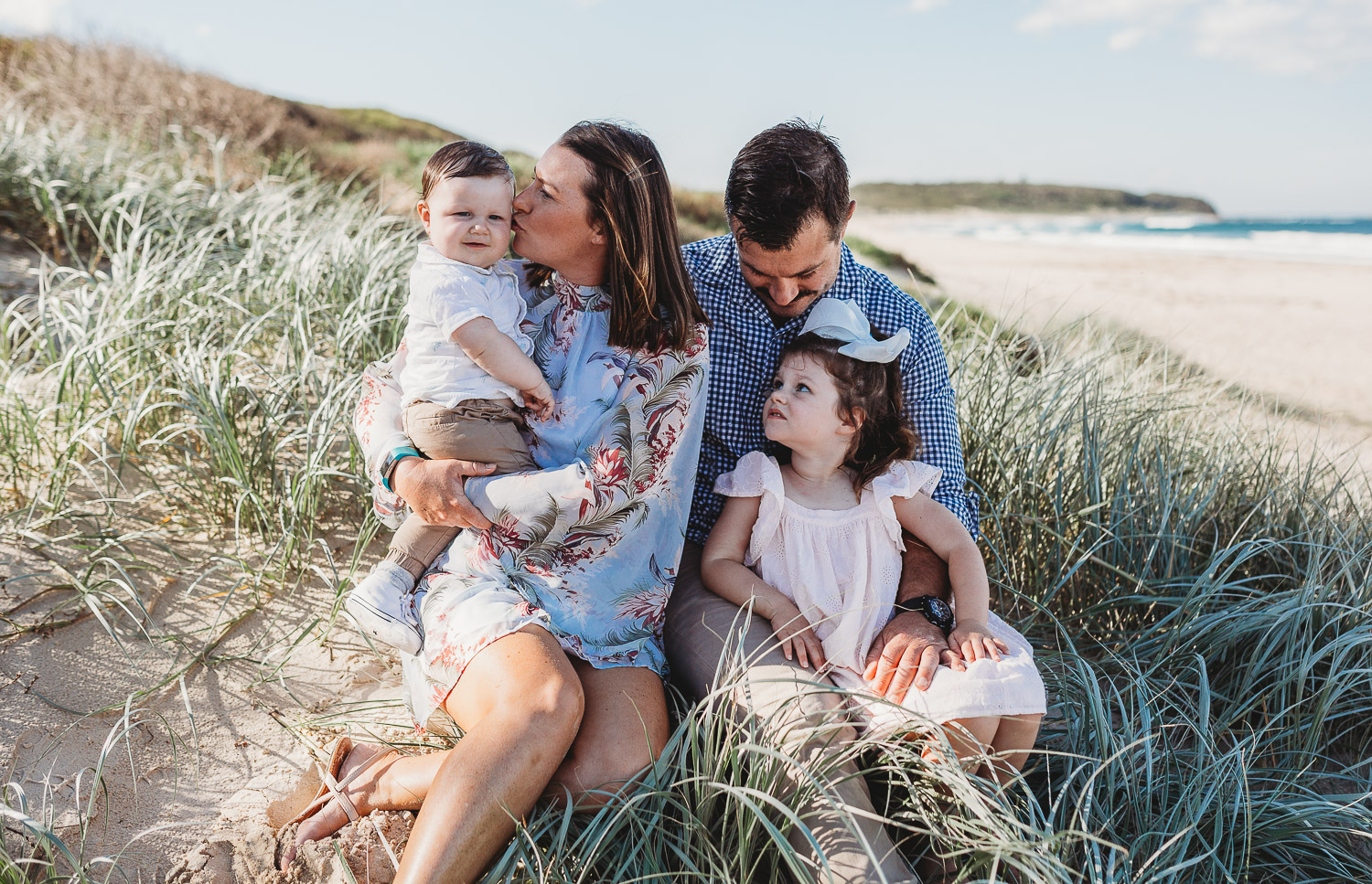 Young family lifestyle photography session at Caves Beach Newcastle